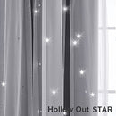 2 Panels Star Blackout Curtains for Girls Kids Baby Bedroom Window Curtain