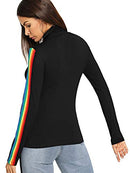 Basic Blouse Tops Black Striped