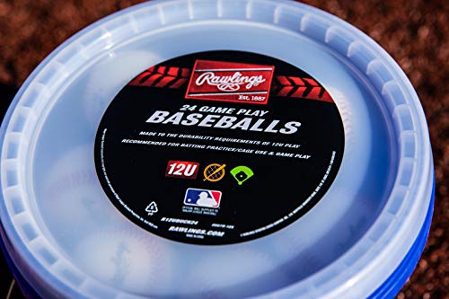 GAME USE Baseballs | Youth/12U | Game/Practice Use | Bucket | 24 Count