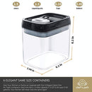 Airtight Food Storage Container Set - Set of 6, All Same Size, Includes Labels & Marker