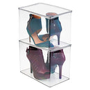 Stackable Closet Plastic Storage Bin Box with Lid - Container for Organizing Mens