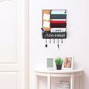 Wall Mounted Mesh Metal Hanging Mail Sorter, Storage Basket w/Chalkboard