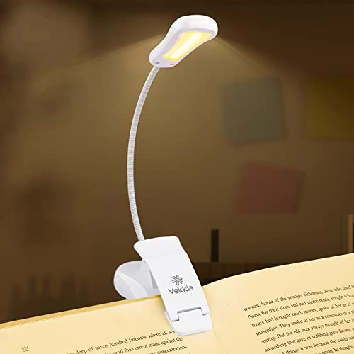 3000K Warm LED Rechargeable Book Light, Easy for Eyes, Clip on Reading Lights