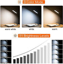 Clip on Light LED Desk Lamp with Eye-Caring LED Light and Metal Clip, 11 Level Brightness
