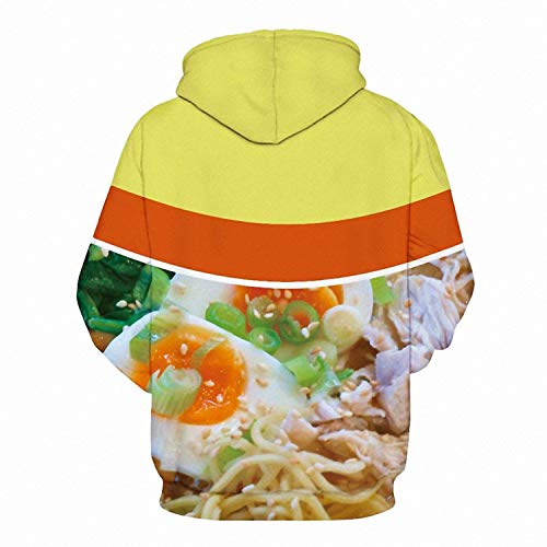 3D Ramen Chicken Noodle Soup Hoodies Sweatshirts for Men Women Cotton Cute Tag XL