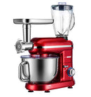 VIVOHOME 3 in 1 Multifunctional Stand Mixer with 6 Quart Stainless Steel Bowl, 650W 6-Speed Tilt-Head Meat Grinder Juice Blender, ETL Listed, Red