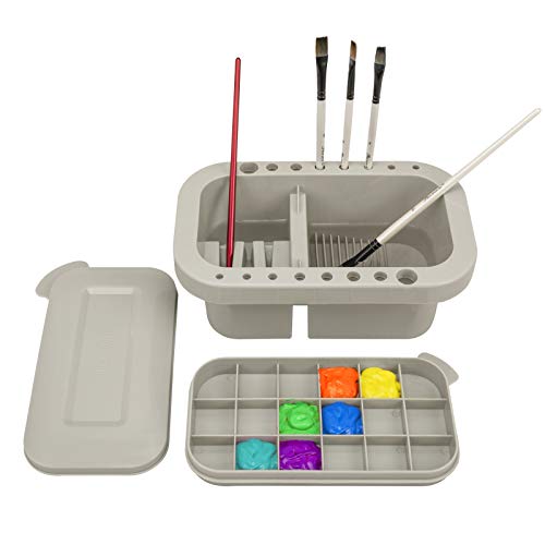 MyLifeUNIT Paint Brush Cleaner, Paint Brush Holder and Organizers with Palette