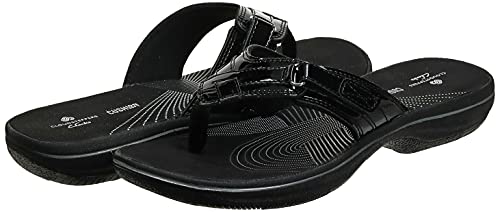 Women's Breeze Sea Flip-Flop, Black Synthetic Patent