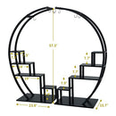Fullwatt Plant Stand Indoor,5 Tier Half Moon Shape Ladder Flower Pot Stand Rack of 2,Metal Flower Shelf with 6 Hooks for Home Patio Lawn Garden Balcony Holder