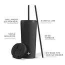 Triple Insulated 20oz Tumbler with Lid and Straw (2 Each) Vacuum Double Wall Stainless