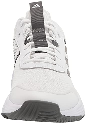 adidas Men's Ownthegame 2.0 Basketball Shoe, White/Black/Grey, 10.5