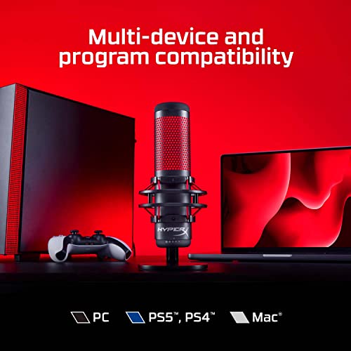 USB Condenser Gaming Microphone, for PC, PS4, PS5 and Mac, Anti-Vibration Shock