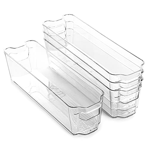 Stackable Plastic Storage Bins, Small - 4 Pack | The Stacker Collection Freezer Organizer