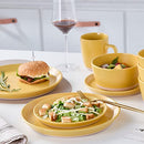 Stone Lain Jules Stoneware 32-piece Round Dinnerware Set, Yellow