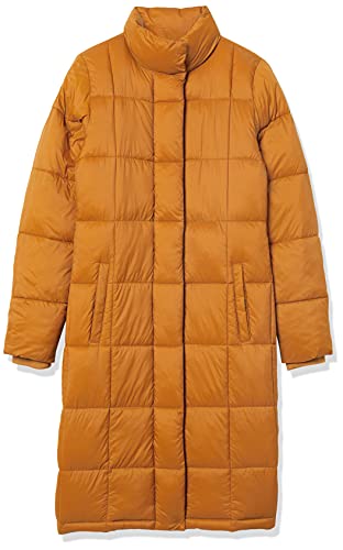 Amazon Essentials Women's Lightweight Quilted Longer Length Coat, Tan, Large