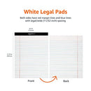 50-Sheet Legal Note Pad, Wide Ruled, 8.5 x 11.75 Inches, White - Pack of 12