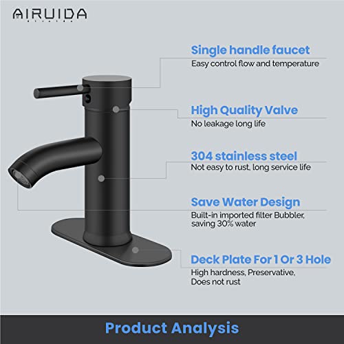 Bathroom Bowl Vessel Sink Faucet Matte Black Stainless Steel Short Bathroom Faucet