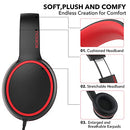 On-Ear Headphones with Microphone, Lightweight Folding Stereo Bass Headphones