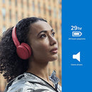 On-Ear Wireless Headphones with 32mm Drivers & BASS Boost on-Demand, Red