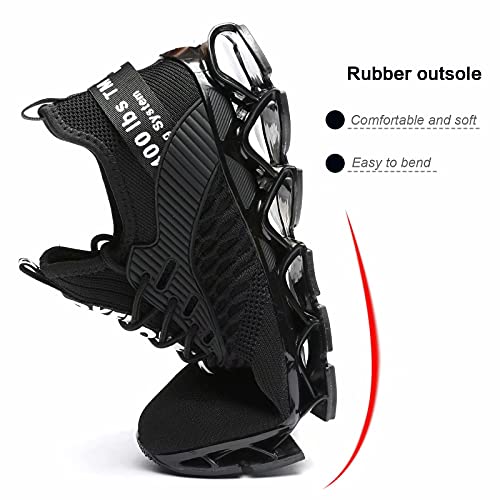 Men's Running Shoes Fashion Sneakers Breathable Non Slip Full Black