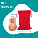 2 Engraved Wooden Date Night Dice – For Anniversary, Him, Her, Wedding, Games, Wife