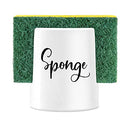 Sponge Holder for Kitchen Sink - Ceramic Porcelain Cup for Sponges -  White
