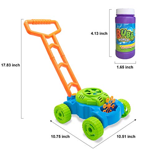 Bubble Lawn Mower for Toddlers, Kids Bubble Blower Maker Machine