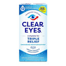 Clear Eyes Triple Relief Eye Drops, Relieves Redness & Calms Irritation, 0.5 Fl Oz