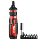 Rechargeable 4V Cordless Screwdriver with Circuit Sensor Technology, Includes 9pcs Bit