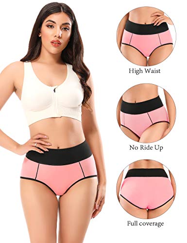 Women's High Waisted Cotton Underwear Soft Breathable Postpartum Panties