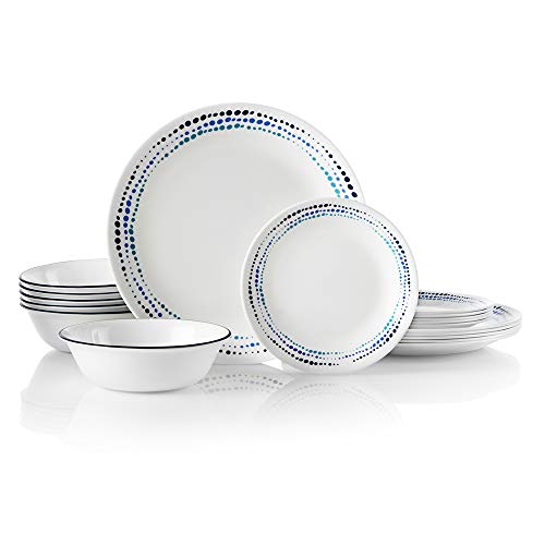 18-Piece Service for 6 Dinnerware Set, Triple Layer Glass and Chip Resistant