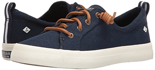 Sperry Womens Crest Vibe Linen Sneaker, Navy, 7