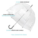 Women's Clear Bubble Umbrella – Transparent Dome Coverage – Large Windproof