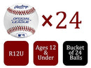 GAME USE Baseballs | Youth/12U | Game/Practice Use | Bucket | 24 Count