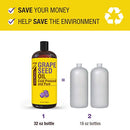 Pure Cold Pressed Grapeseed Oil - Big 32 fl oz Bottle - Non-GMO, Hexane Free