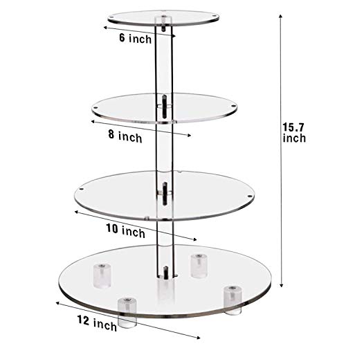 4 Tier Round Cupcake Stand – Premium Cupcake Holder – Acrylic Cupcake Tower