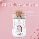 Baby Sippy Cup with Weighted Straw,Transition Bottle for 1 Year Old,Spill-Proof Toddlers Cup with Handle,Appropriate for Infant Older 6-12 Months,8oz(Apricot)