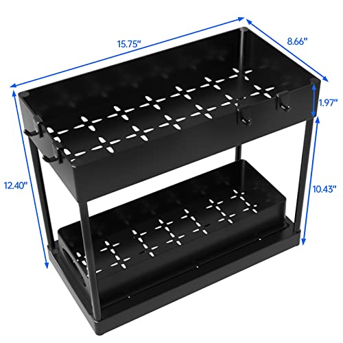 Under Sink Organizers and Storage Pull Out Sliding Drawers,2 Tier Under-Sink Organizers