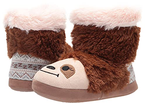 Girl's Zoo Friends Bootie Slipper, Sleepy Sloth, X-Small Little Kid US