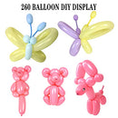 260 Balloons , Premium Long Balloons Latex Twisting Balloons for Birthday Wedding