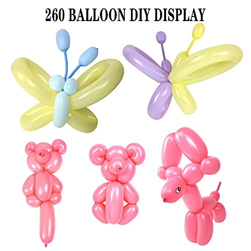 260 Balloons , Premium Long Balloons Latex Twisting Balloons for Birthday Wedding