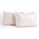 Blush Ticking Stripe Bedspread Shabby Chic Farmhouse Style Lightweight 3 Piece Set Queen