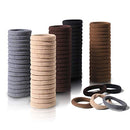 100 Pcs Thick Seamless Brown Hair Ties, Ponytail Holders Hair Accessories No Damage