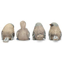 Raz Soft Blue Textured Bird 2 x 2.5 Resin Decorative Tabletop Figurine Set 4