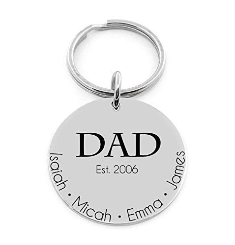 Gift For Dad Personalized Key Chain Stainless Steel Engraved