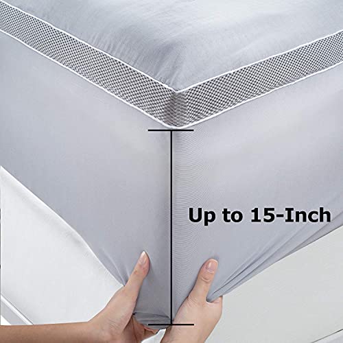 3.6 Inch Mattress Topper, Dual-Layer with Fiber Pillow Top & Gel Memory Foam