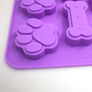3 Pcs Silicone Molds Puppy Dog Paw & Bone Shaped 2 in 1, 8-Cavity