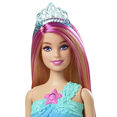 Mermaid Barbie Doll with Water-Activated Twinkle Light-Up Tail, Barbie Dreamtopia
