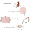 Triple Zip Lightweight Small Crossbody Bags for Women Quilted