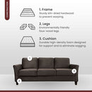 Lifestyle Solutions Watford Love Seats, 78.8" W x 31.5" D x 33.9" H, Coffee